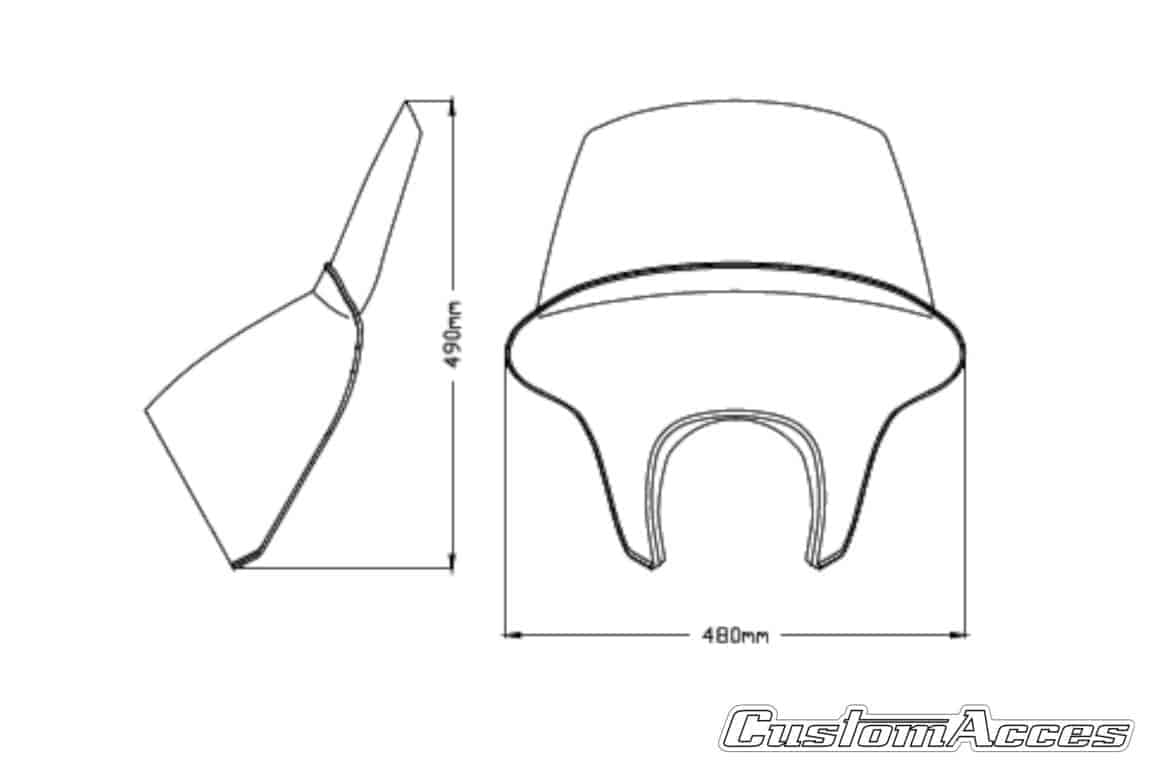Batwing SML Pantalla Corta Color Ahumado Customacces para Honda CMX 500 Rebel 20'-22'